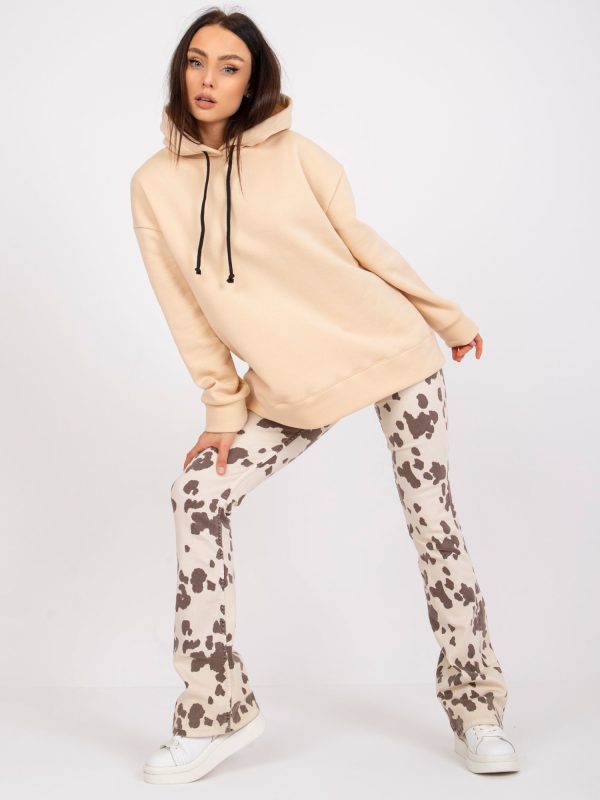 Hurtownia Beżowa dresowa bluza basic Teneryfa