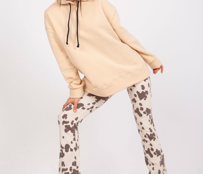 Hurtownia Beżowa dresowa bluza basic Teneryfa