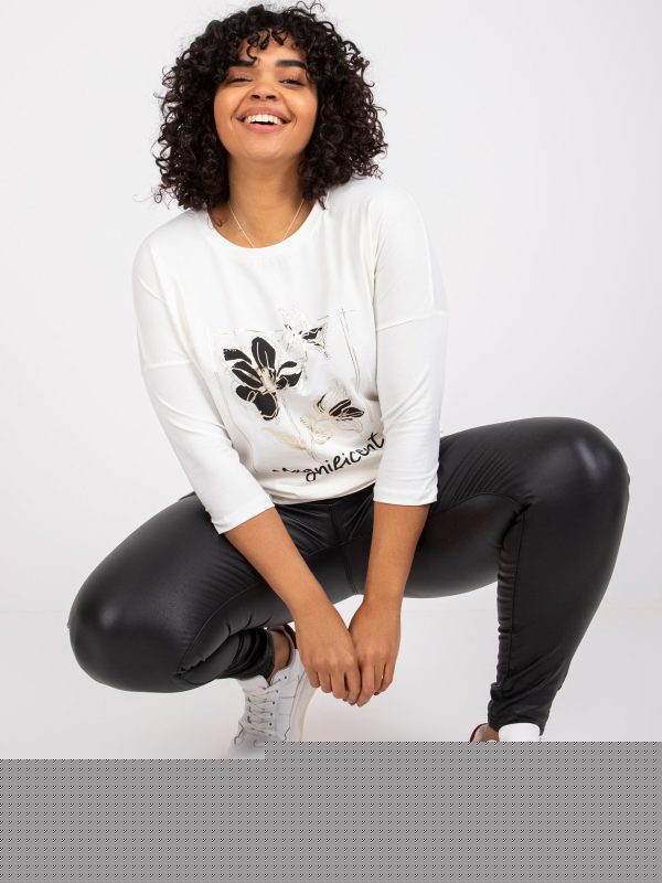 Hurtownia Ecru bluzka plus size z bawełny Angelica