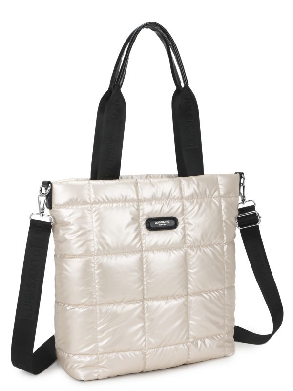 Hurtownia Beżowa torba shopper z uchwytami LUIGISANTO