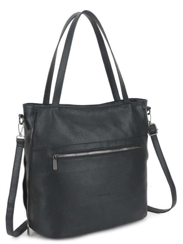 Hurtownia Czarna codzienna torba shopper LUIGISANTO