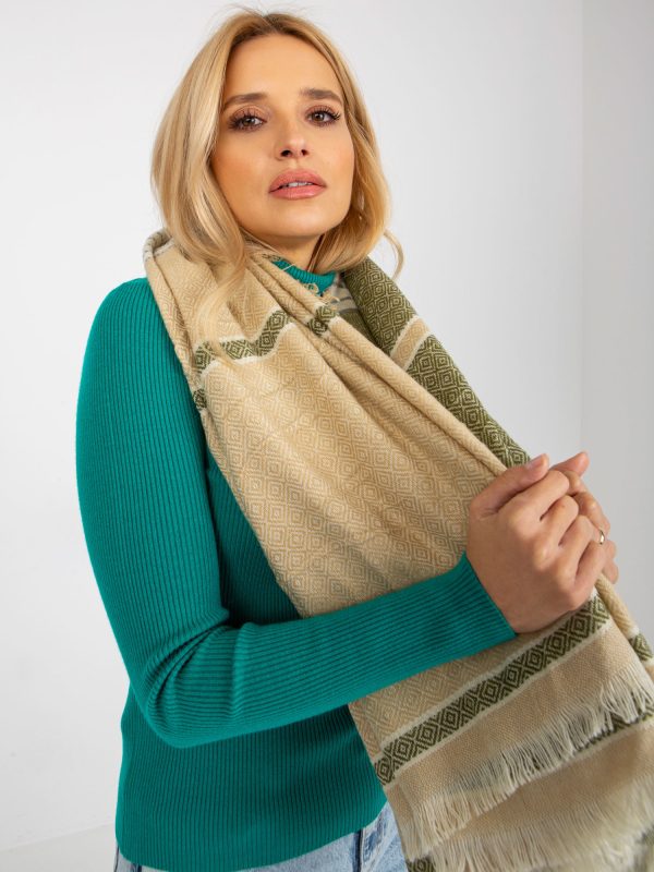 Hurtownia Chustka AT-CH-14201-1.77P BEIGE/GREEN