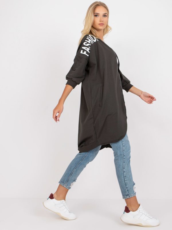 Hurtownia Khaki damska bluza rozpinana z rękawem 3/4