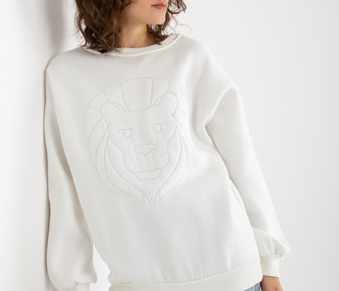 Hurtownia Ecru dresowa bluza bez kaptura oversize